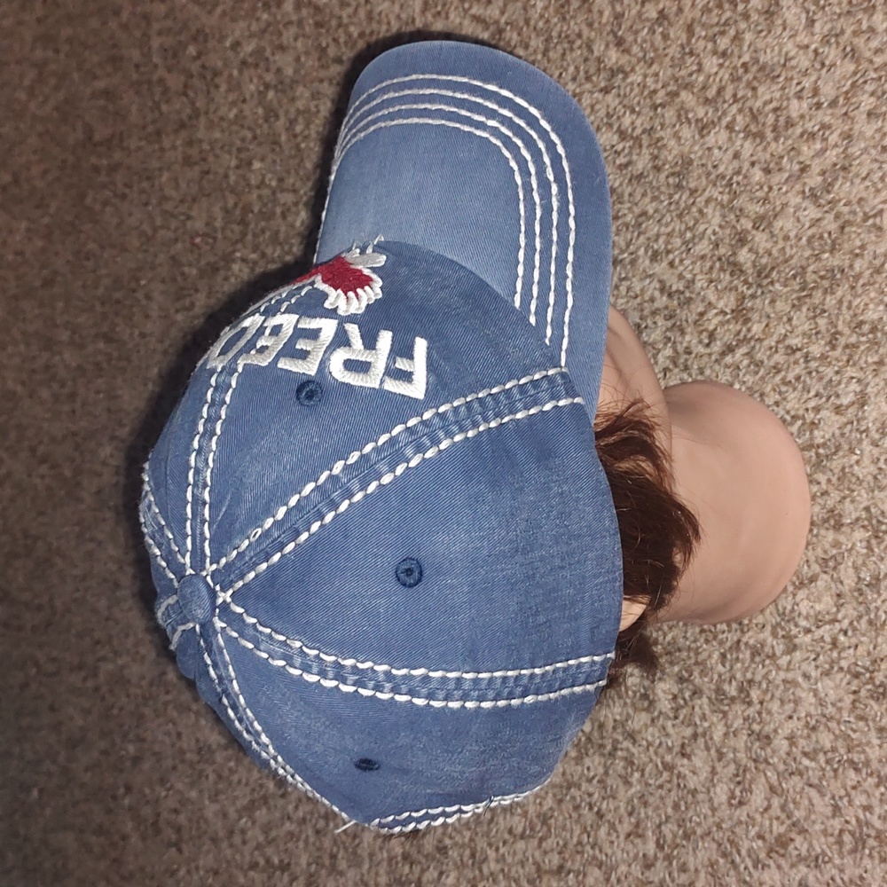 Freedom Eagle Distressed Baseball Strapback Cap - image 5